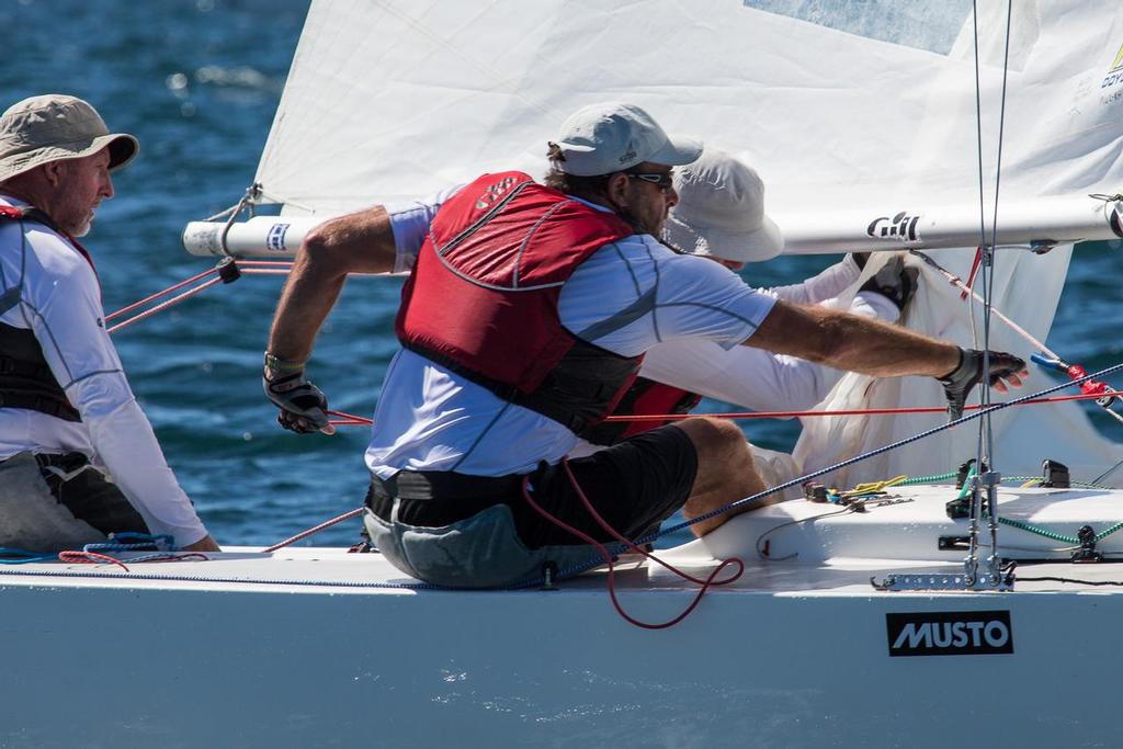 Hard at work on Iris III – Peter McNeill, Simon Refold and David Gleadhill. - 2015 Etchells Australian Championship © Kylie Wilson Positive Image - copyright http://www.positiveimage.com.au/etchells