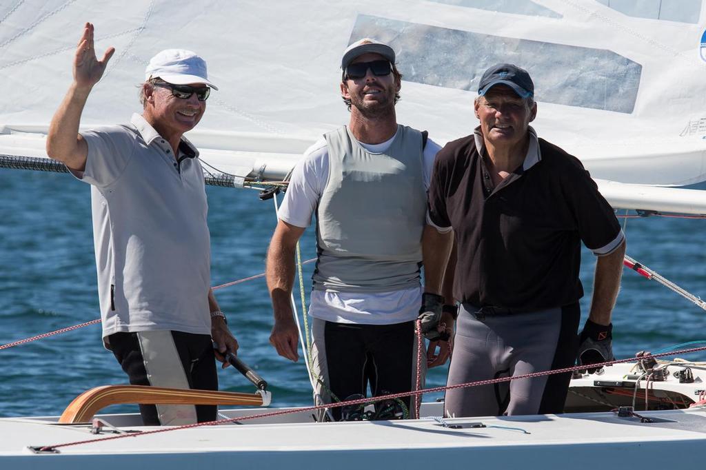 New Australian Etchells Champions - John Bertrand, Jake Newman and Bill Browne. AUS1383, Triad, winners of today’s Race Seven. - 2015 Etchells Australian Championship © Kylie Wilson Positive Image - copyright http://www.positiveimage.com.au/etchells