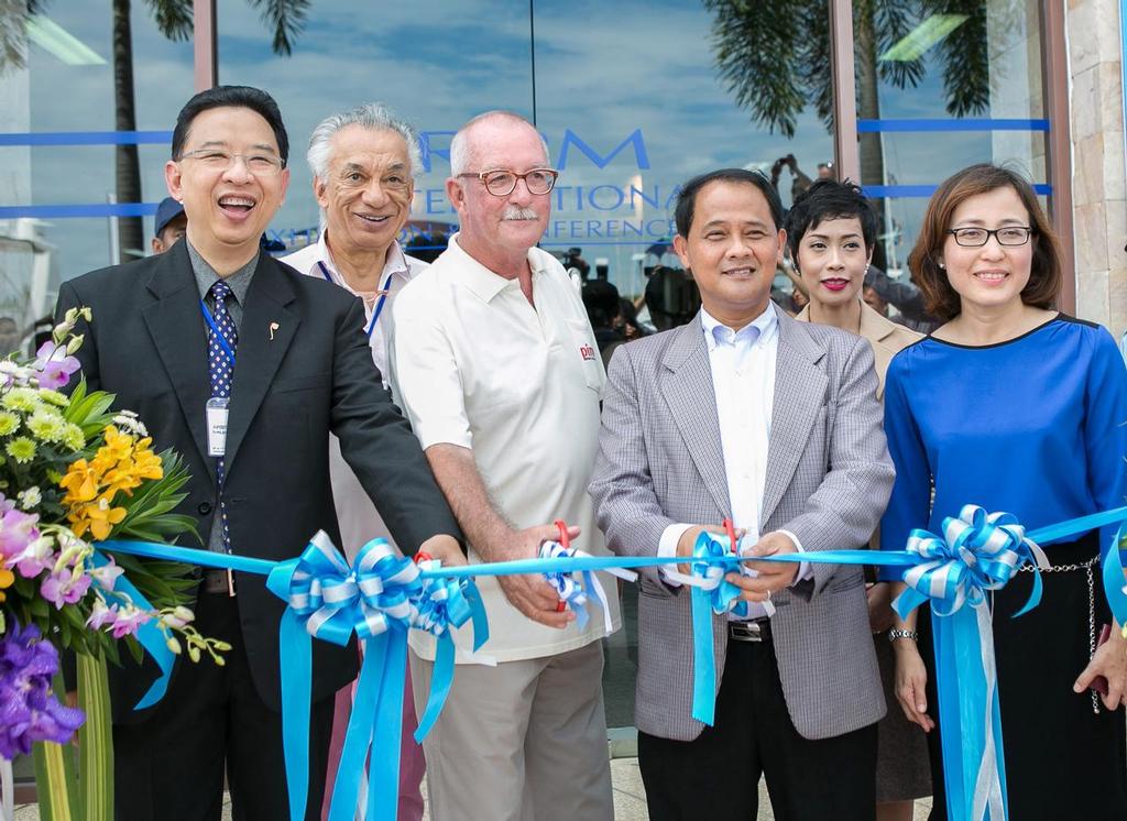 Mr. Apisit Chuenchompoo, President, Thailand Privilege Card Co., Ltd. (Thailand Elite); Mr. Gulu Lalvani, Chairman, Royal Phuket Marina; Mr. Andy Dowden, PIMEX Show Director; Mr. Nisit Jansomwong, Governor of Phuket; Ms. Kanokwara Anutarawatr, Senior Manager Exhibitions Promotion Section, Thailand Convention & Exhibition Bureau; Ms. Anoma Vongyai, Director, Tourism Authority of Thailand Phuket Office. - PIMEX 2015 photo copyright PIMEX Event Media taken at  and featuring the  class