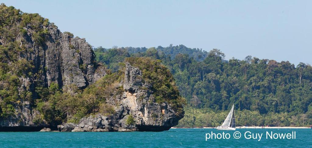 It's all about the scenery.  Mata Hari. Royal Langkawi International Regatta 2015 © Guy Nowell http://www.guynowell.com