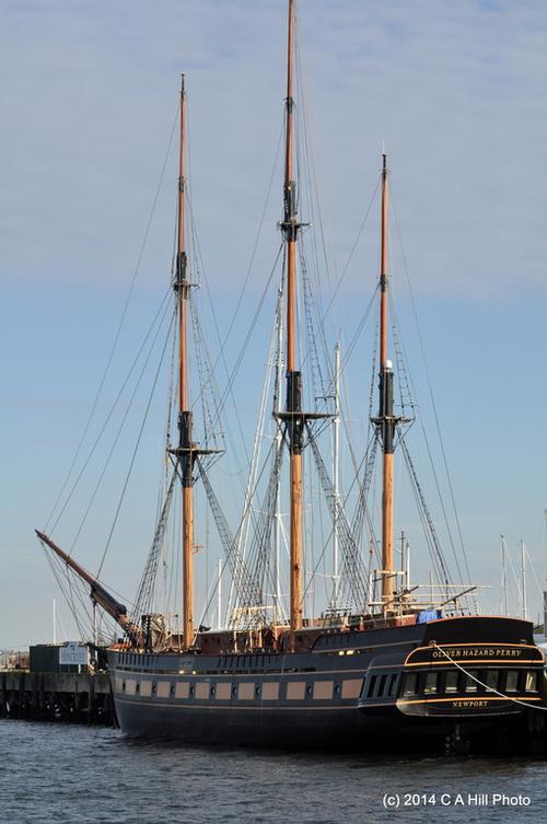 SSV Oliver Hazard Perry at rest dockside in Rhode Island.  © Carol Hill http://www.ohpri.org/