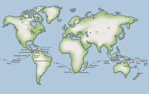 World ARC 2015 route map. photo copyright World Cruising Club http://www.worldcruising.com taken at  and featuring the  class