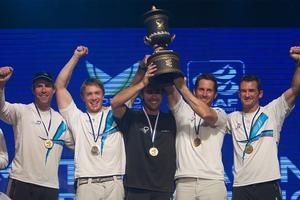 Ben Ainslie winning the 2010 ISAF Match Racing World Championship at the finals in Malaysia. photo copyright Gareth Cooke / AWMRT taken at  and featuring the  class