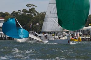 Jerwood sails away from the carnage behind him. photo copyright Bernie Kaaks taken at  and featuring the  class