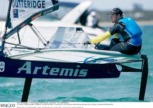 Nathan Outteridge (AUS) today - McDougall + McConaghy 2015 International Moth World Championship. photo copyright Thierry Martinez http://www.thmartinez.com taken at  and featuring the  class