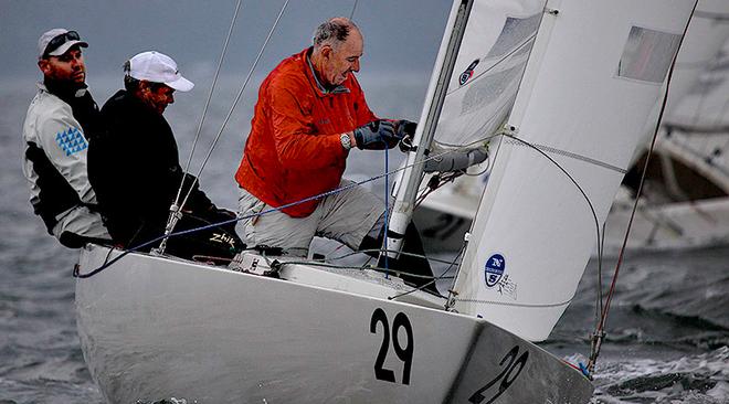 In the dark, gloomy and breezy conditions, Magpie won last year at Gosford. - 2015 Etchells NSW State Championship ©  John Curnow