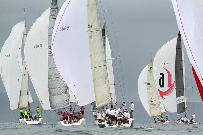 it was a grey day with light breeze for the fleet - Performance Racing Sydney Yachts Regatta 2015 &copy; Teri Dodds http://www.teridodds.com