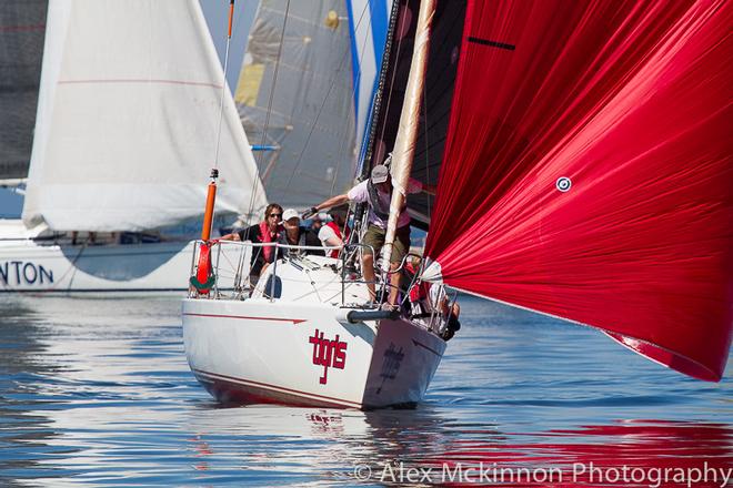 Jan Fielding helming Tigris just before they gybed and the Southerly got to them. - 2015 PPWCS ©  Alex McKinnon Photography http://www.alexmckinnonphotography.com