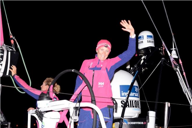 Team SCA finish - VOR Leg 4 finish  - Volvo Ocean Race 2014-2015 © Rick Tomlinson / Team SCA