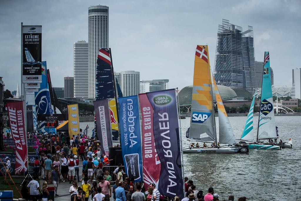 The Extreme Sailing Series 2015, Act 1, Singapore ESS Fleet around the Marina<br />
 © Lloyd Images/Extreme Sailing Series