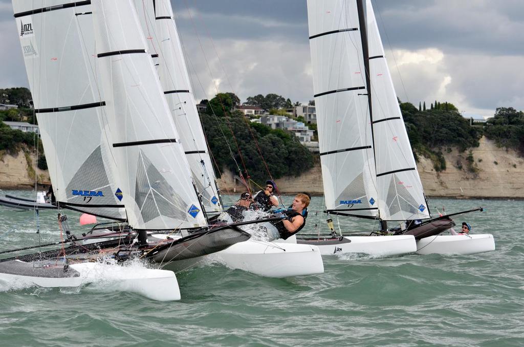 Nacra 17 start. © Christine Hansen