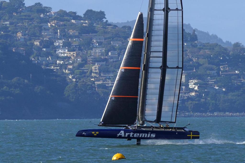 Artemis Racing tests their AC45 Surrogate on San Francisco Bay March 2, 2015 photo copyright John Navas  taken at  and featuring the  class