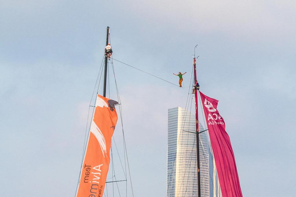 Redbull Walk the Line - Volvo Ocean Race, Abu Dhabi. ©  Ainhoa Sanchez/Volvo Ocean Race