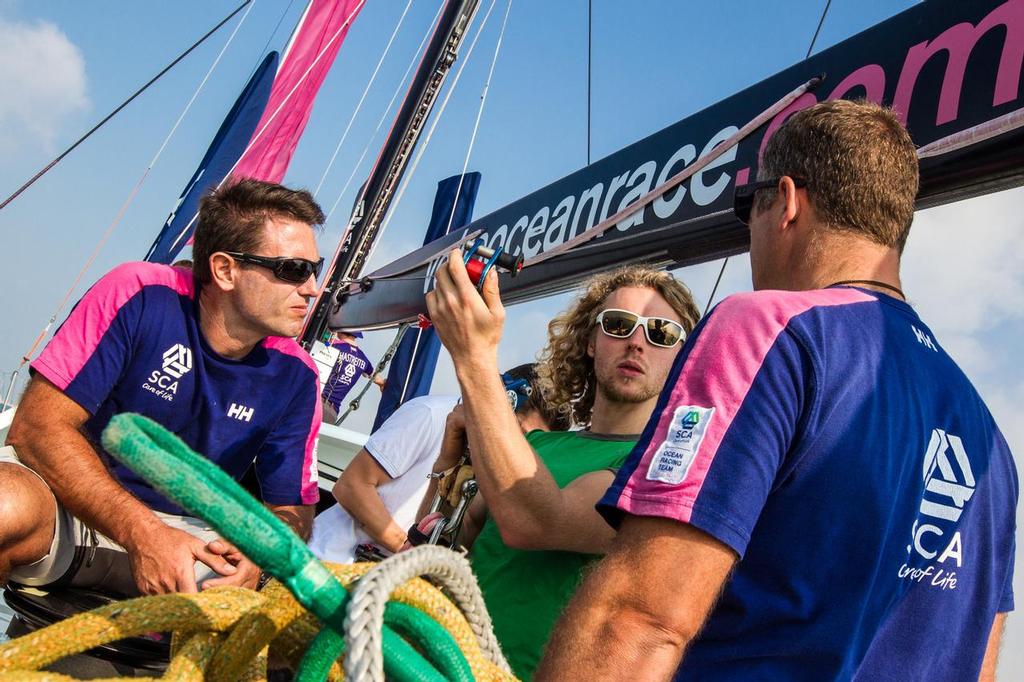 Preparation - Redbull Walk the Line  - Volvo Ocean Race, Abu Dhabi. ©  Ainhoa Sanchez/Volvo Ocean Race