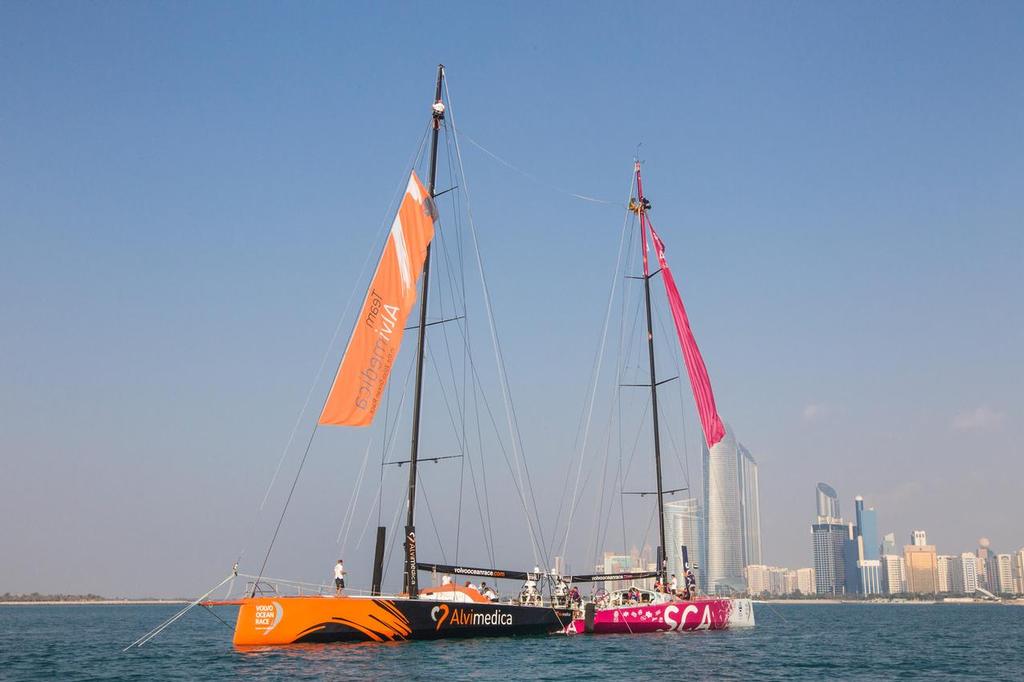 Redbull Walk the Line  - Volvo Ocean Race, Abu Dhabi. ©  Ainhoa Sanchez/Volvo Ocean Race