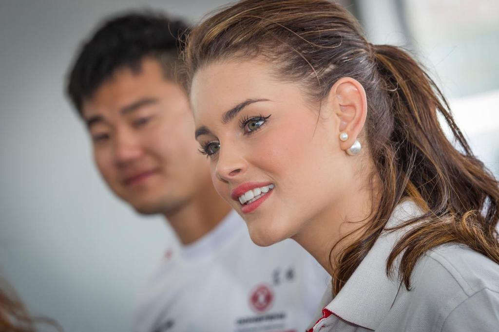 February 05, 2015. Rolene Strauss Miss World 2014, VIP guest with Dongfeng Race Team. photo copyright  Ainhoa Sanchez/Volvo Ocean Race taken at  and featuring the  class