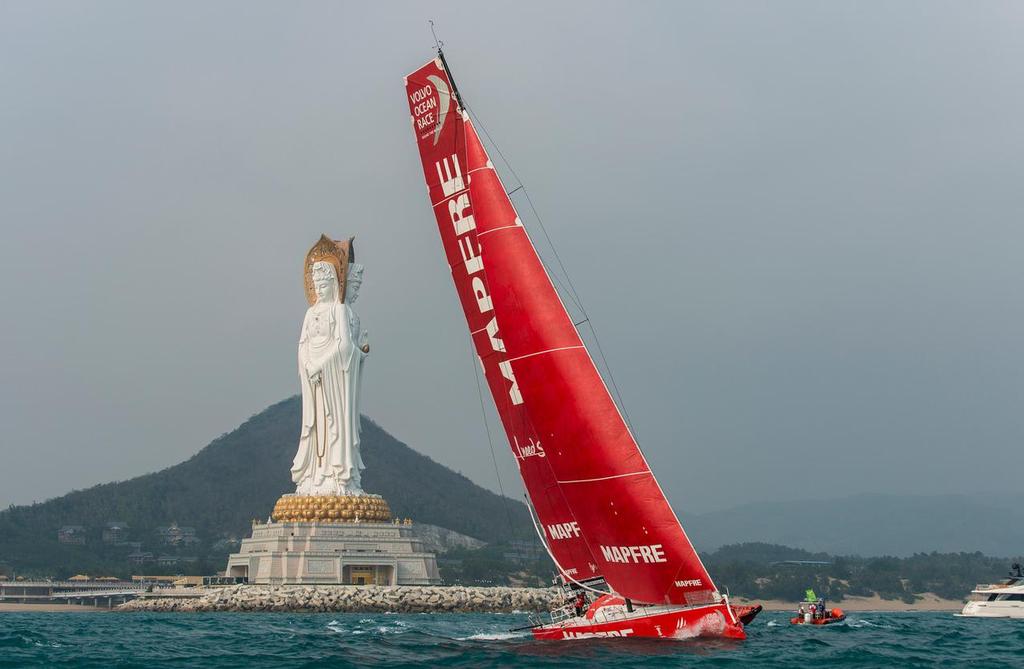February 8, 2015. Leg 4 Start; Mapfre © Victor Fraile/Volvo Ocean Race http://www.volcooceanrace.com