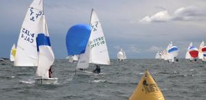 Jessica and crew Gavin McJones lead to the leeward mark - SCYA's E.E. Manning Regatta – Shadden Series photo copyright Rich Roberts http://www.UnderTheSunPhotos.com taken at  and featuring the  class