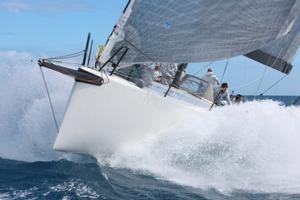 Larry Landry & Paul McDowell's Farr 60, Prospector (USA) crashes through the waves - RORC Caribbean 600 photo copyright RORC/Tim Wright/Photoaction.com taken at  and featuring the  class