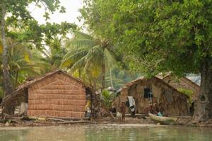 Ngadeli village is threatened by rising sea levels. Photo: Britt Basel - OceansWatch Climate Change adaptation program - Solomon Islands photo copyright OceansWatch www.oceanswatch.org taken at  and featuring the  class