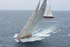 Adela and Athos, the mighty schooners battle it out in the last RORC Caribbean 600  - RORC Caribbean 600 photo copyright  Tim Wright / Photoaction.com http://www.photoaction.com taken at  and featuring the  class