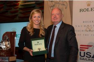Rolex Yachtswoman of the Year Stephanie Roble with President & CEO of Rolex Watch U.S.A. Stewart Wicht - US Sailing photo copyright  Rolex/Daniel Forster http://www.regattanews.com taken at  and featuring the  class