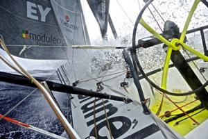 Team Brunel - A wave pours over the deck - Volvo Ocean Race 2014-15 photo copyright Stefan Coppers/Team Brunel taken at  and featuring the  class