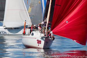 Jan Fielding helming Tigris just before they gybed and the Southerly got to them. - 2015 PPWCS photo copyright  Alex McKinnon Photography http://www.alexmckinnonphotography.com taken at  and featuring the  class