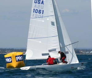 Judd Smith and crew (USA) prepare for the first spinnaker hoist in the 2006 Etchells Worlds photo copyright Sail-World.com /AUS http://www.sail-world.com taken at  and featuring the  class