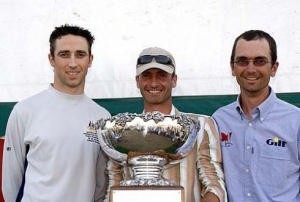 The Int Moth 2006 Worlds  Podium, Rohan Veal (left), Simon Payne (centre) and Andrew May photo copyright Th.Martinez http://www.thmartinez.com taken at  and featuring the  class