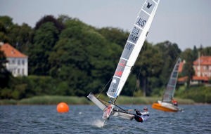 Rohan Veal (AUS) heads upwind in race 5 photo copyright Th.Martinez http://www.thmartinez.com taken at  and featuring the  class