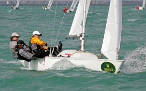 Sally BARKOW, USA, third place after three races in the Yngling at Rolex Miami OCR photo copyright  Rolex / Dan Nerney taken at  and featuring the  class