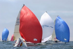 Melges Fleet, Eddy Eich leads at the mark. North American Championship photo copyright International Melges Class Association http://www.melges32.com/ taken at  and featuring the  class