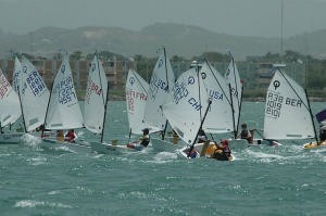 Waiting for the start in the 2006 North American Optimist Championships photo copyright Fauer taken at  and featuring the  class