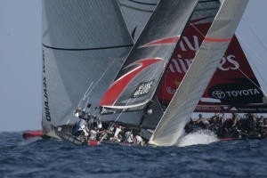 32nd America's Cup - Final Match - Day 3 - Alinghi vs Emirates Team New Zealand photo copyright Gilles Martin-Raget http://www.martin-raget.com/ taken at  and featuring the  class