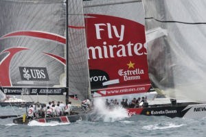 27/06/2007-Valencia (Spain)- 32nd America's Cup - Final Match - Day 4 - Alinghi vs Emirates Team New Zealand - ***27/06/2007-Valencia (Spain)- 32nd America's Cup - Final Match - Day 4 - Alinghi vs Emirates Team New Zealand photo copyright Gilles Martin-Raget http://www.martin-raget.com/ taken at  and featuring the  class