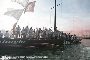 32nd America&rsquo;s Cup - Final Match - Day 8 - Alinghi vs Emirates Team New Zealand photo copyright Gilles Martin-Raget http://www.martin-raget.com/ taken at  and featuring the  class