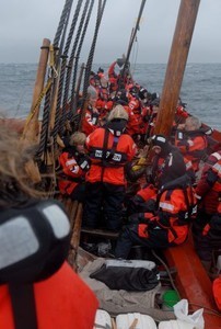 Crew at Isle of Man. Photo: Werner Karrasch. Copyright: The Viking Ship Museum, Denmark - The Sea Stallion of Glendalough ©  SW