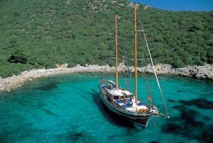 Gulet at anchor photo copyright Mariner Boating Holidays http://www.marinerboating.com.au taken at  and featuring the  class