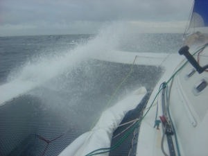 At least no one is on the rail - Raw Nerve 2005 Sydney Hobart speed attempt photo copyright Tim Berg taken at  and featuring the  class