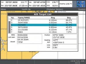 AIS vessel identification data on screen photo copyright Oceantalk www.oceantalk.com.au taken at  and featuring the  class