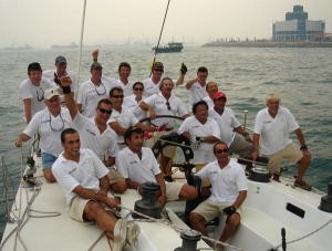 Pier Luigi Loro Piana and the crew of Ffree Fire - Line Honours winners in the RHKYC Loro Piana Around the Island Race 2006 photo copyright Cess Gaspar taken at  and featuring the  class