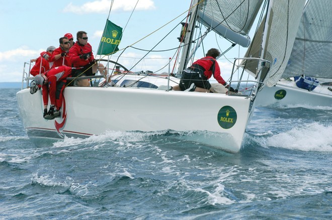 Tony Walls’ Sydney 38 Acuity rounding the top mark during day 3 of the Rolex Trophy One Design Series, Sydney Australia.  © Peter Andrews http://www.outimage.net