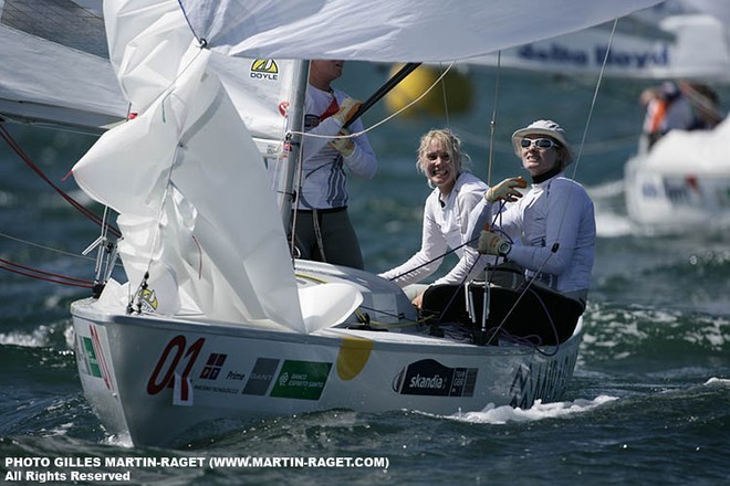 Britain&rsquo;s Sarah Ayton, Sarah Webb and Pippa Wilson &copy; Gilles Martin-Raget http://www.martin-raget.com/