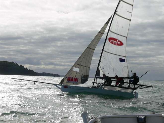 Opening day ANZAC 18ft skiffs - Waitemata Harbour © Ross Whitburn