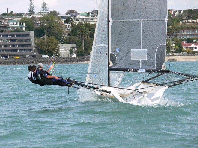 Opening day ANZAC 18ft skiffs - Waitemata Harbour © Ross Whitburn