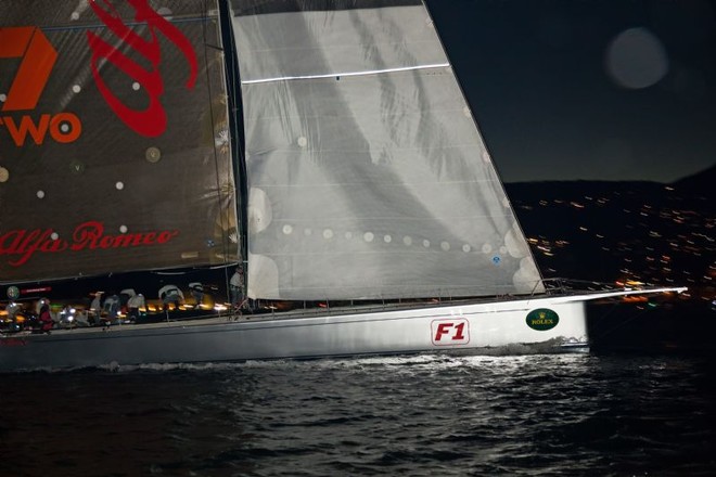 Alfa Romeo crosses the finish line to be first home in the 2009 Rolex Sydney Hobart Race. ©  Rolex/Daniel Forster http://www.regattanews.com