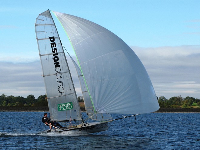 12ft Skiff Design Source making the most of the light winds. © Courtesy 12ft Skiff Association