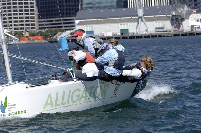 Lucinda Whittey and crew from the Royal Sydney Yacht Squadron - CentrePort International Youth Match Racing Championships © Chris Coad Photography http://www.chriscoad.co.nz/