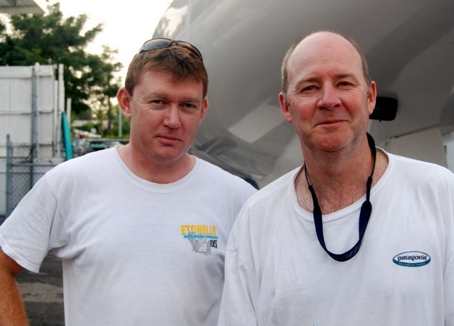 Nik Burfoot (left) and Mark Johnson who teamed with Jud Smith to win the 2008 Etchells North Americans and then  fifth in the 2009 Etchells Worlds © Mark Johnson